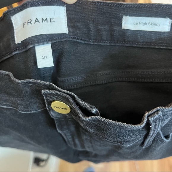 FRAME denim le high skinny jeans black gray size 31 / 12 - Picture 5 of 6